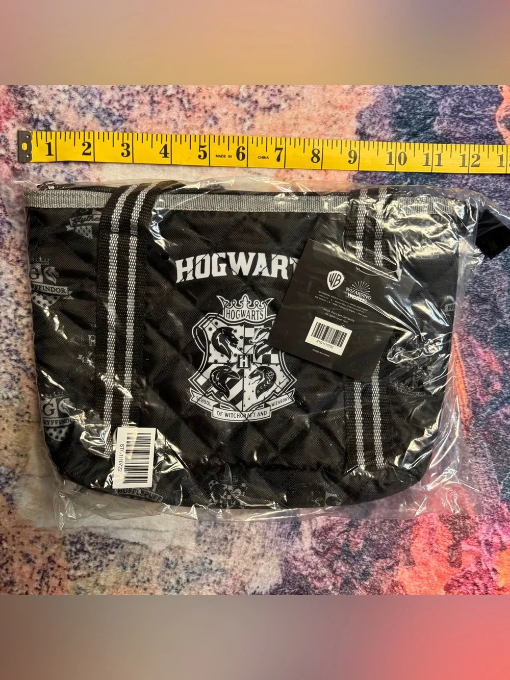 💜 Hogwarts Black Mini Quilted Tote Bag - Officially Licensed - NWT